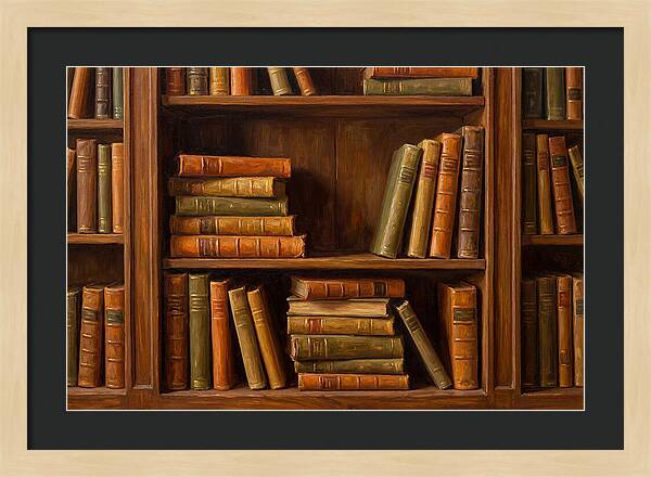 Bookshelf With Leather Spines