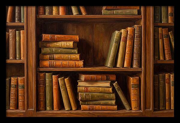 Bookshelf With Leather Spines