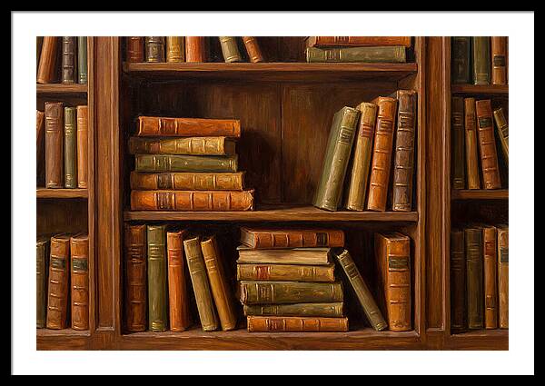 Bookshelf With Leather Spines