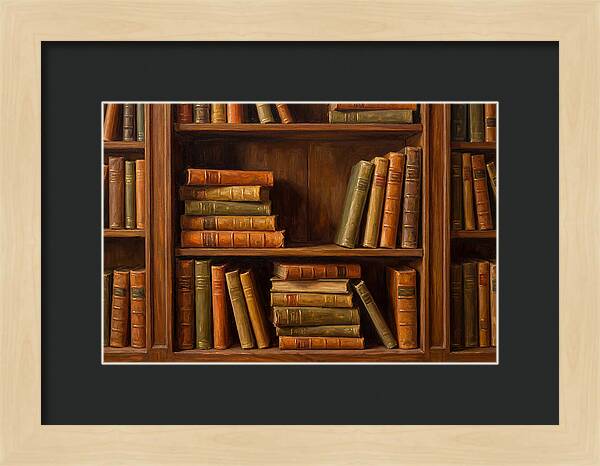 Bookshelf With Leather Spines