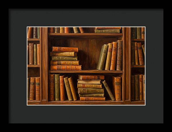 Bookshelf With Leather Spines