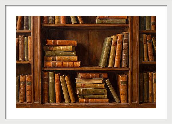 Bookshelf With Leather Spines