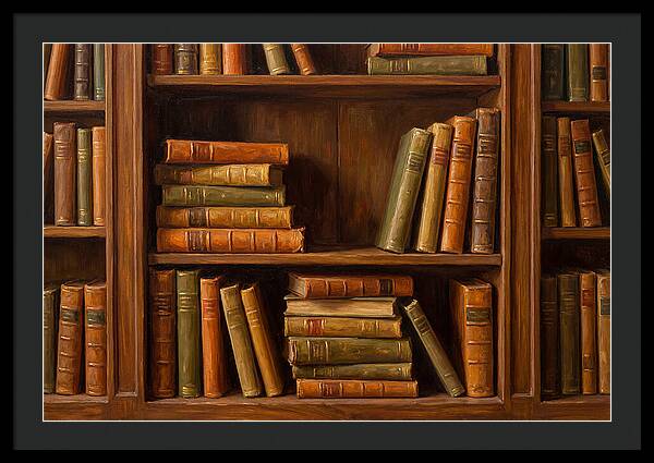 Bookshelf With Leather Spines