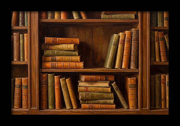 Bookshelf With Leather Spines