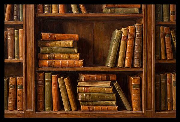 Bookshelf With Leather Spines