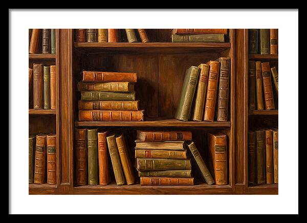 Bookshelf With Leather Spines