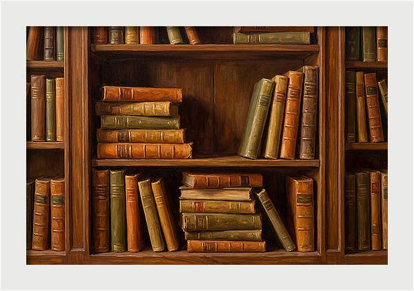 Bookshelf With Leather Spines