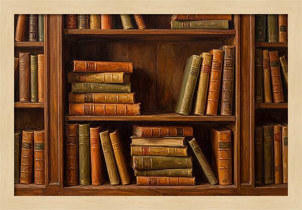 Bookshelf With Leather Spines