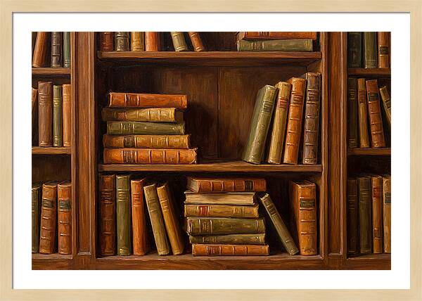 Bookshelf With Leather Spines