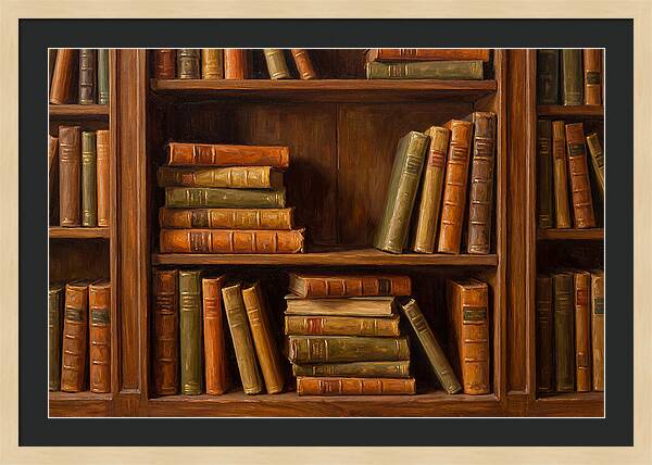 Bookshelf With Leather Spines