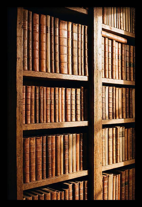 Bookshelf With Leather Spines