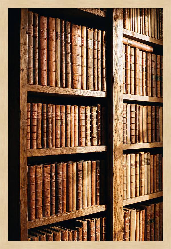 Bookshelf With Leather Spines