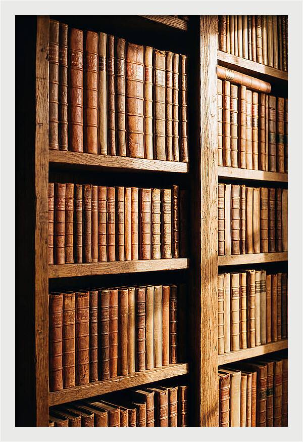Bookshelf With Leather Spines