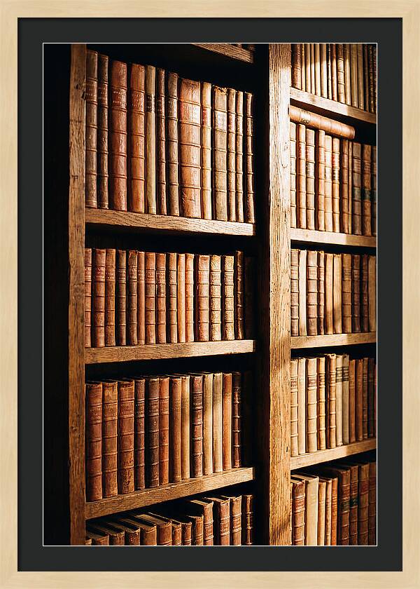 Bookshelf With Leather Spines