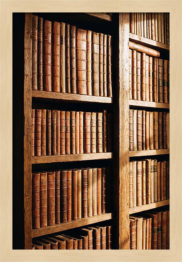 Bookshelf With Leather Spines