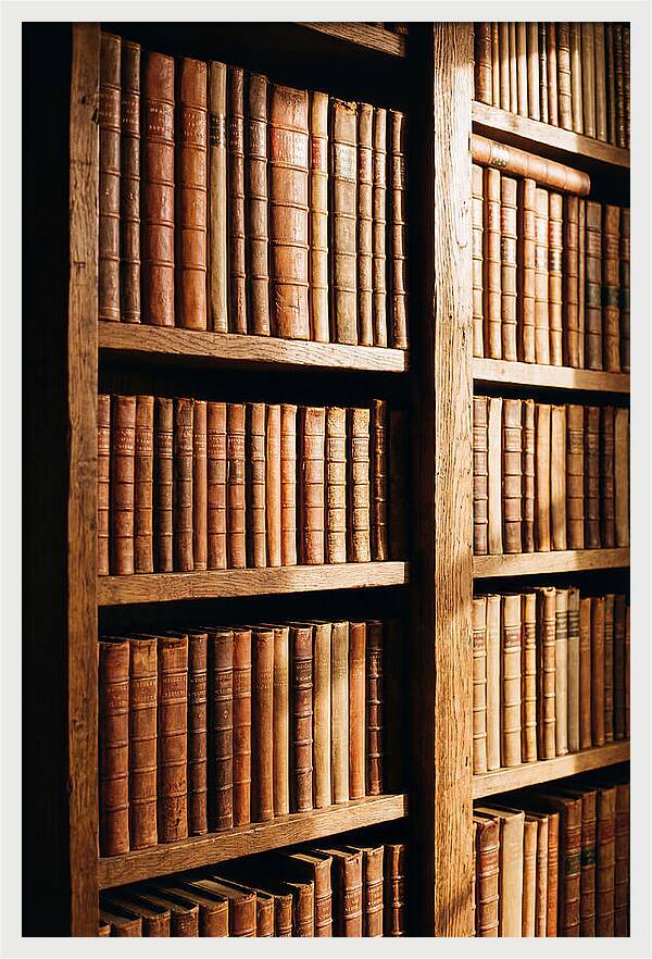 Bookshelf With Leather Spines