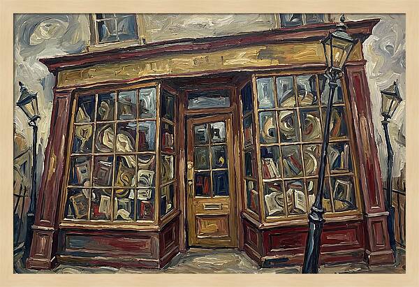 Bookshop In Expressionist Style