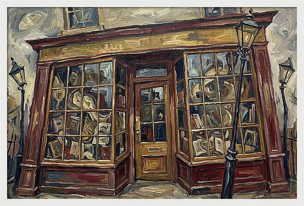 Bookshop In Expressionist Style