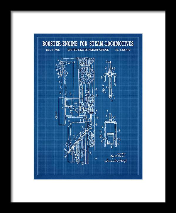 Booster Engine For Steam Locomotives Blueprint Patent Us1395476