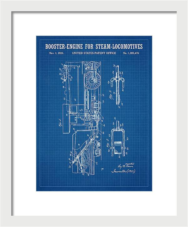Booster Engine For Steam Locomotives Blueprint Patent Us1395476