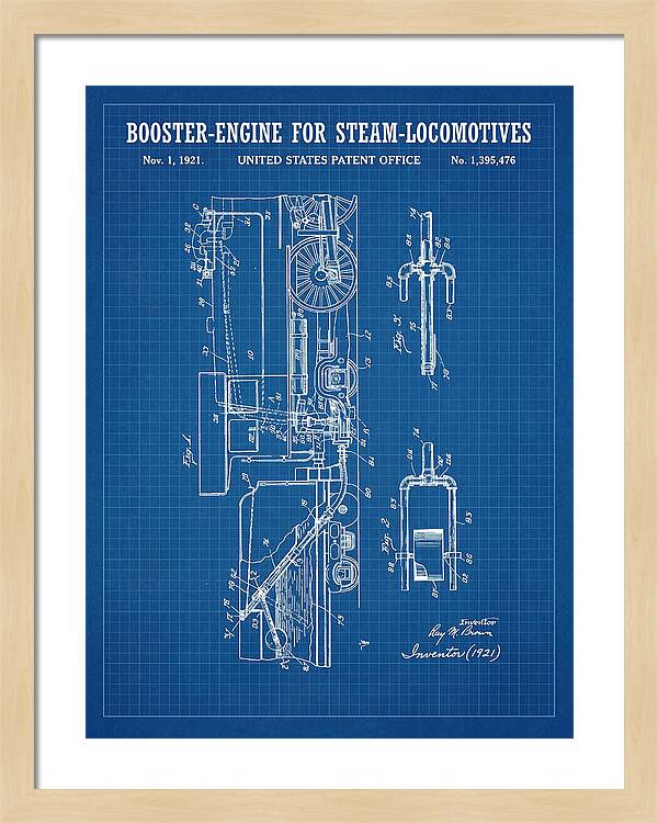 Booster Engine For Steam Locomotives Blueprint Patent Us1395476