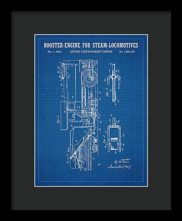 Booster Engine For Steam Locomotives Blueprint Patent Us1395476