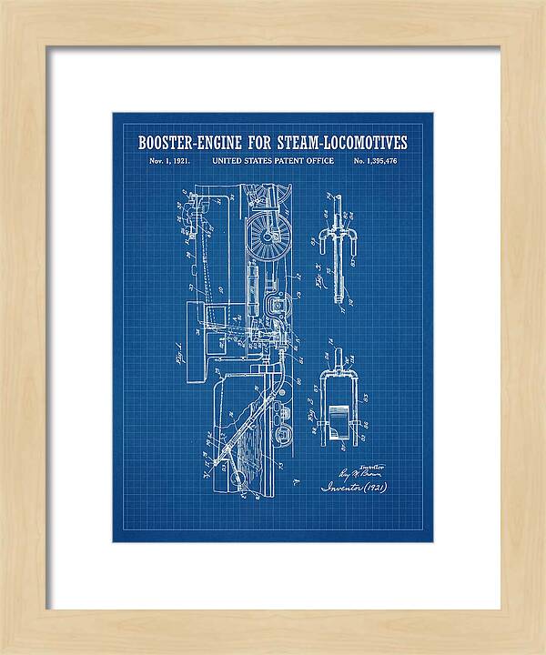 Booster Engine For Steam Locomotives Blueprint Patent Us1395476