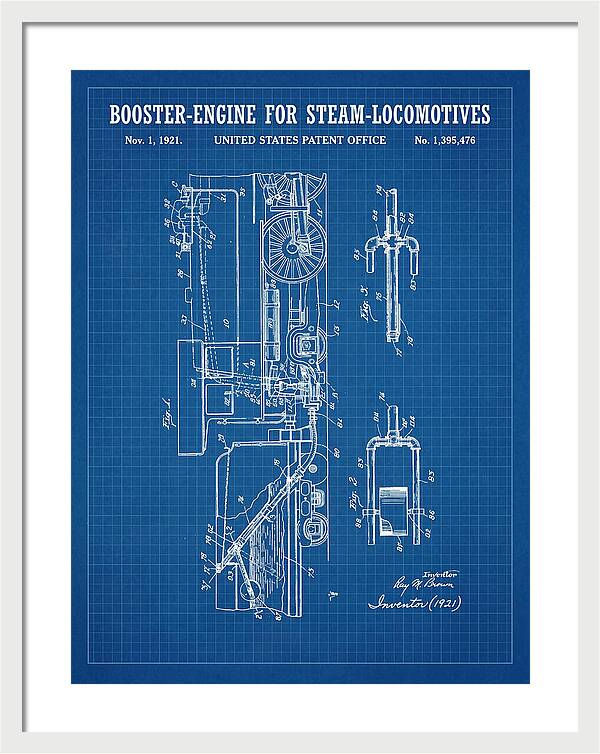 Booster Engine For Steam Locomotives Blueprint Patent Us1395476