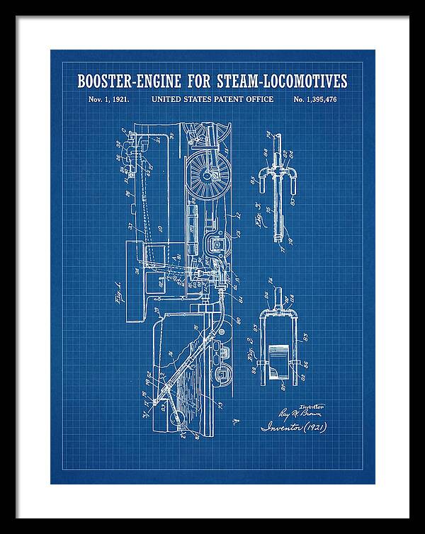 Booster Engine For Steam Locomotives Blueprint Patent Us1395476