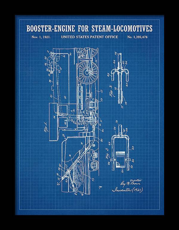 Booster Engine For Steam Locomotives Blueprint Patent Us1395476