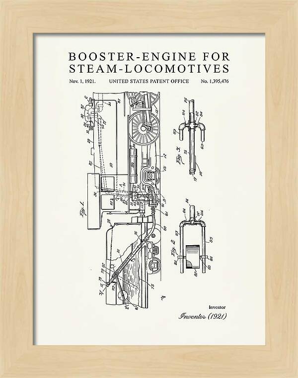 Booster Engine For Steam Locomotives Minimalist Patent Us1395476