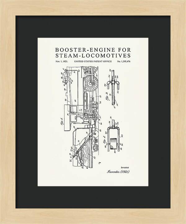 Booster Engine For Steam Locomotives Minimalist Patent Us1395476