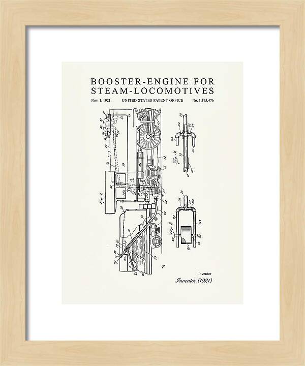 Booster Engine For Steam Locomotives Minimalist Patent Us1395476