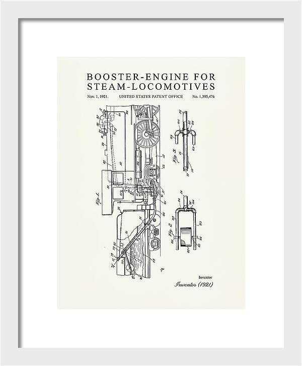 Booster Engine For Steam Locomotives Minimalist Patent Us1395476