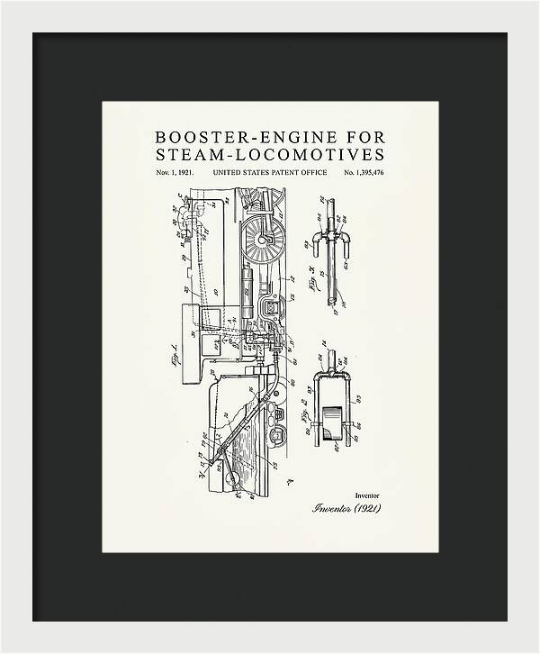 Booster Engine For Steam Locomotives Minimalist Patent Us1395476