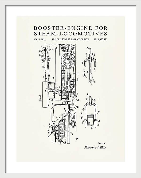 Booster Engine For Steam Locomotives Minimalist Patent Us1395476