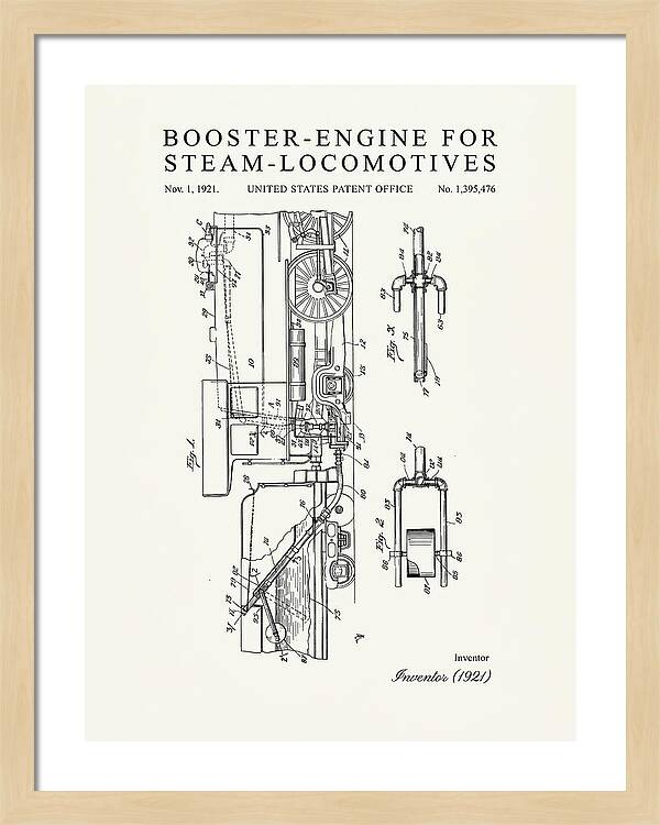 Booster Engine For Steam Locomotives Minimalist Patent Us1395476