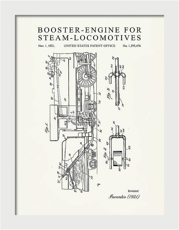 Booster Engine For Steam Locomotives Minimalist Patent Us1395476