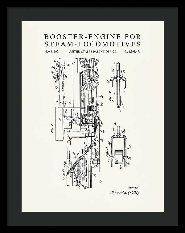 Booster Engine For Steam Locomotives Minimalist Patent Us1395476