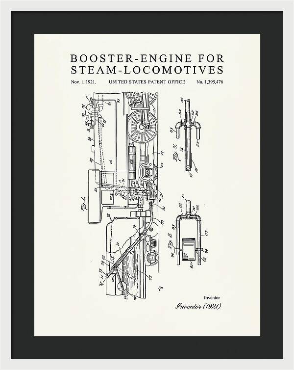 Booster Engine For Steam Locomotives Minimalist Patent Us1395476