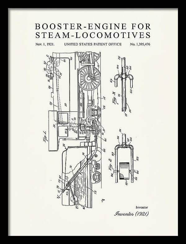 Booster Engine For Steam Locomotives Minimalist Patent Us1395476