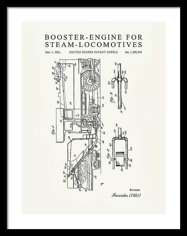 Booster Engine For Steam Locomotives Minimalist Patent Us1395476