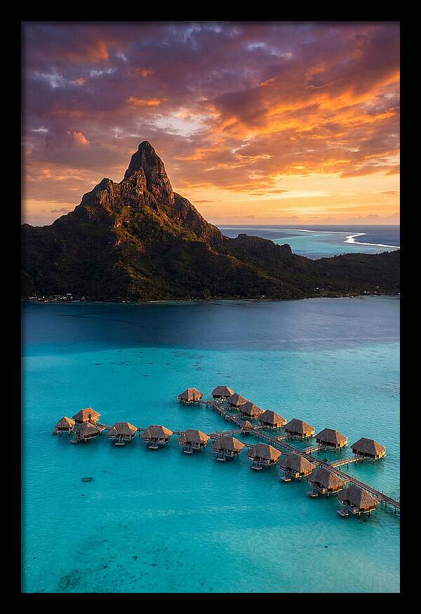 Bora Bora Lagoon At Sunset
