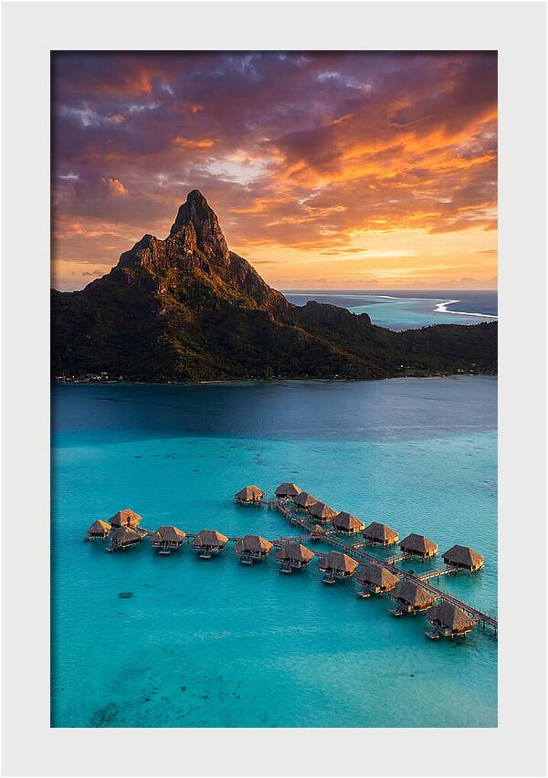 Bora Bora Lagoon At Sunset