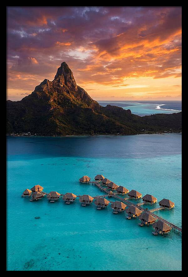 Bora Bora Lagoon At Sunset