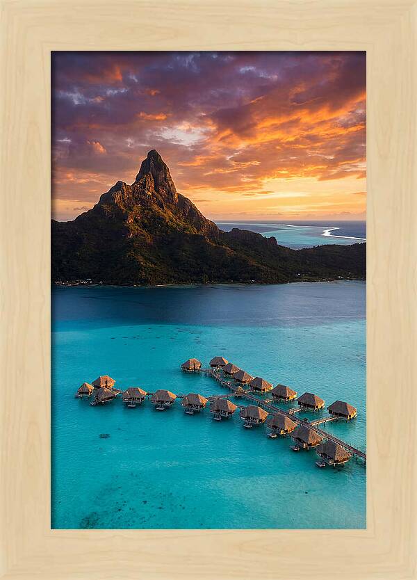 Bora Bora Lagoon At Sunset