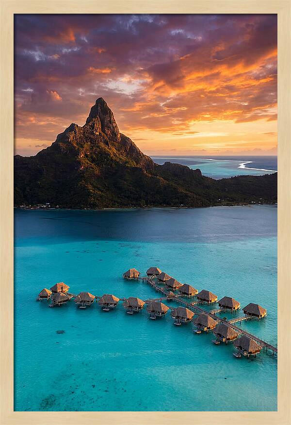 Bora Bora Lagoon At Sunset
