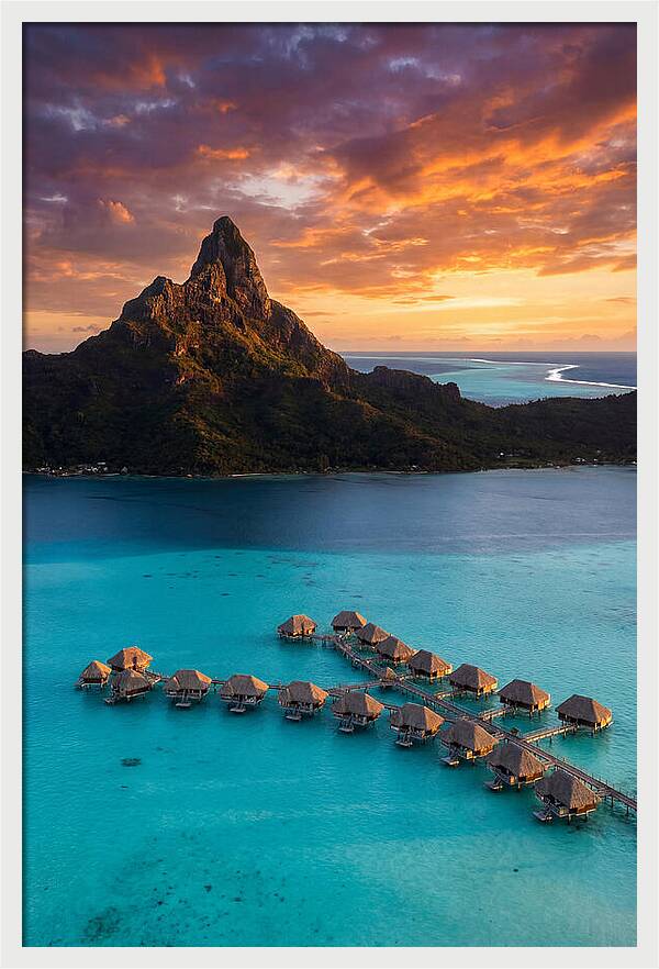 Bora Bora Lagoon At Sunset