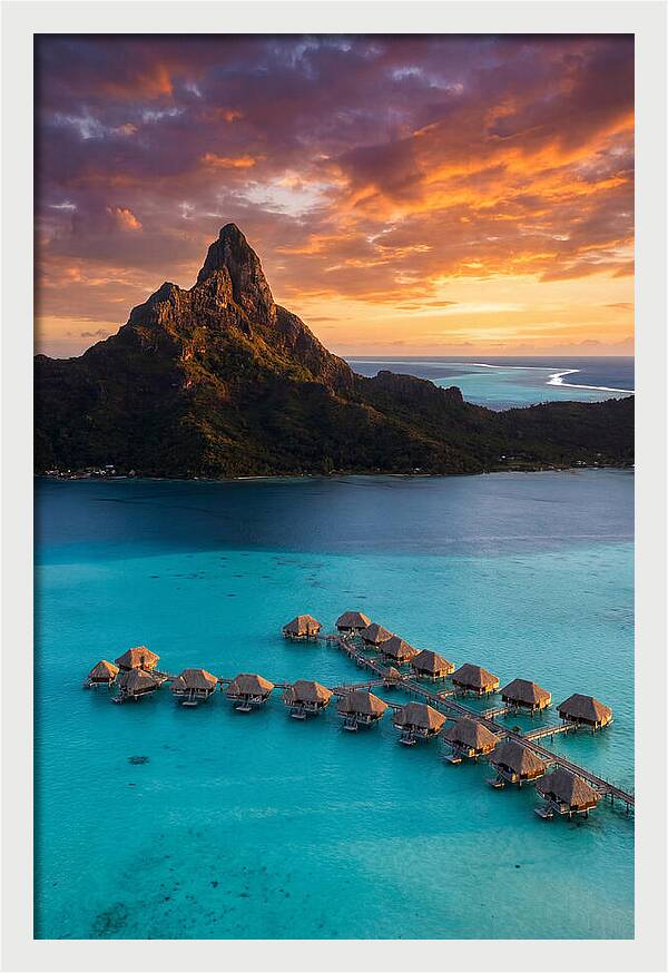 Bora Bora Lagoon At Sunset