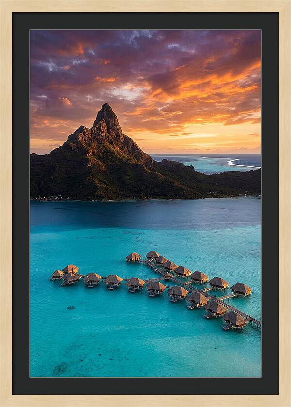 Bora Bora Lagoon At Sunset